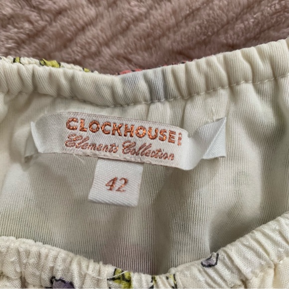 Clockhouse size 42/L/XL flower bird butterfly print ruffle dress viscose - Picture 4 of 13